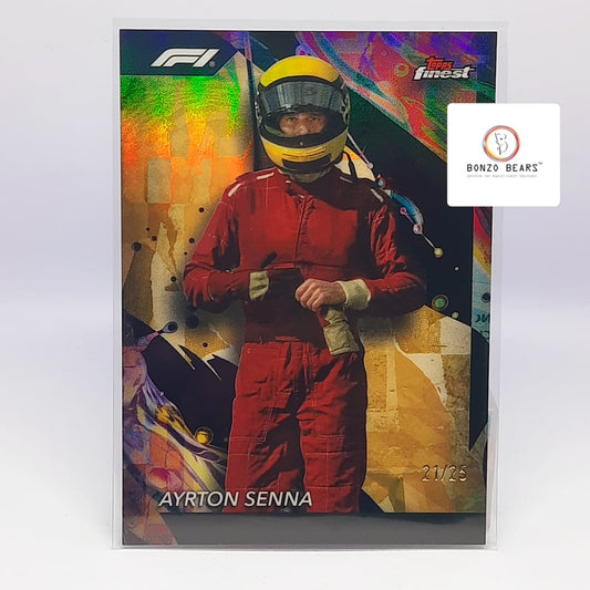 Ayrton Senna -(Rare Gold finest & Low Numbered ) 2024 Topps Finest Formula 1 F1 Ayrton Senna Uncommon Gold 21/25 #179 | Bonzo Bears