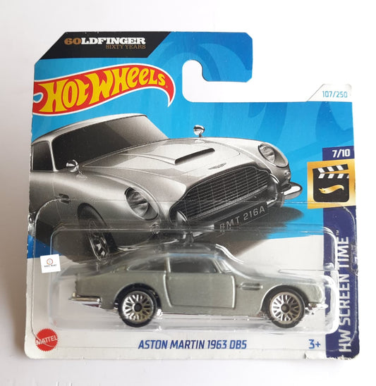 Aston Martin 1963 DB5 (007 GoldFinger) - Hot Wheels Short card