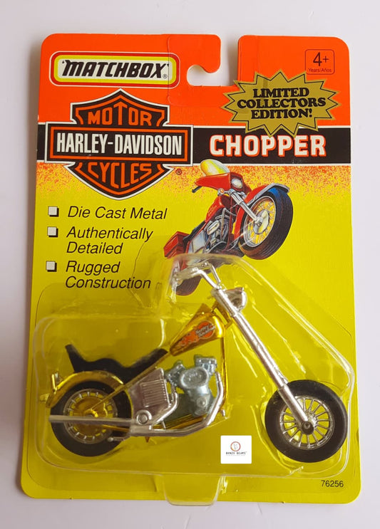 Harley-Davidson Chopper - Matchbox -  1993Gold Chrome Limited Edition -1:18 scale