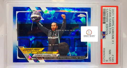 LEWIS HAMILTON 2021 Topps Chrome Sapphire Formula 1 #140 PSA Graded  8 | Bonzo Bears