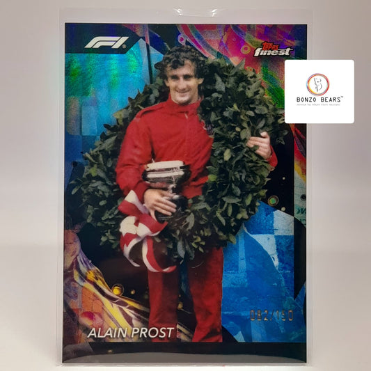 Alain Prost (Numbered ) -2024 Topps Finest Formula 1 F1 - Uncommon Blue Refractor 082/150 #199 | Bonzo Bears