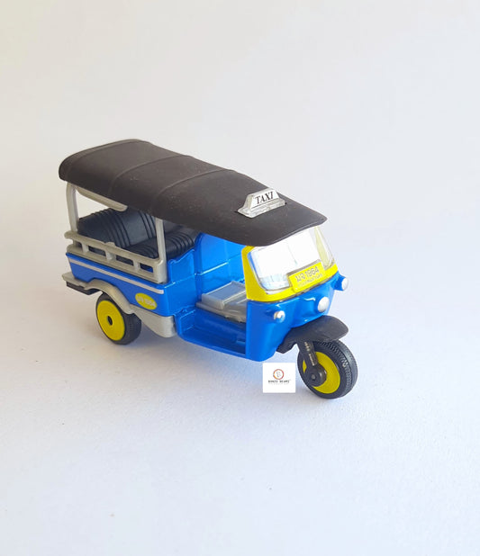 Tuk Tuk Auto Rickshaw Blue Yellow - Majorette (Loose)