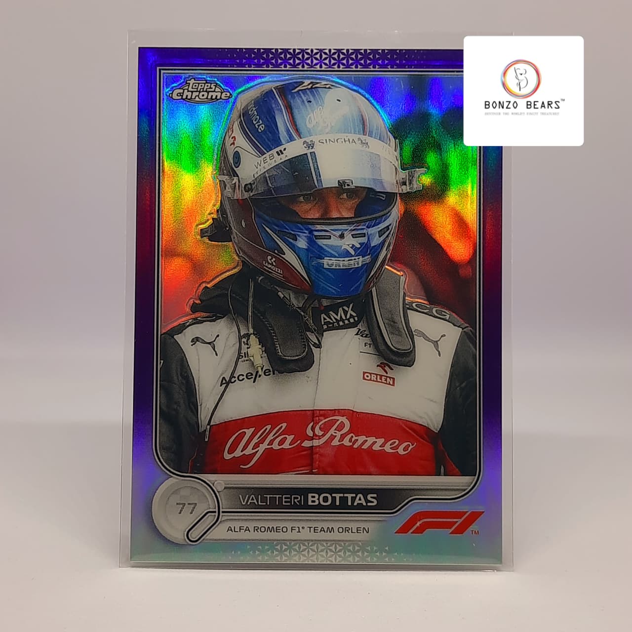 Valtteri Bottas (Refractor Numbered) - 2022 Topps Chrome Formula 1 F1  Purple Refractor  038/399 #60 | Bonzo Bears