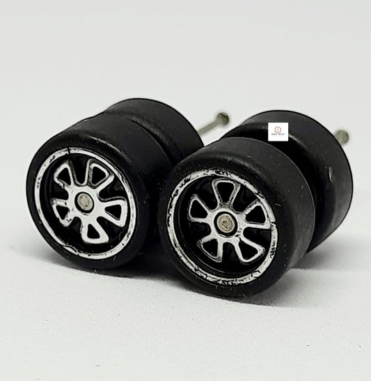 10mm Dia  5 SPOKE FUCHS Porsche Real Riders Wheels Rims-for  1/64 Scale Cars