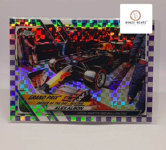 Aexander Albon - Aston martin Red Bull Racing ( Low Numbered )2021 Topps Chrome Formula 1 F1 Purple Checkerd 002/199 #170 | Bonzo Bears