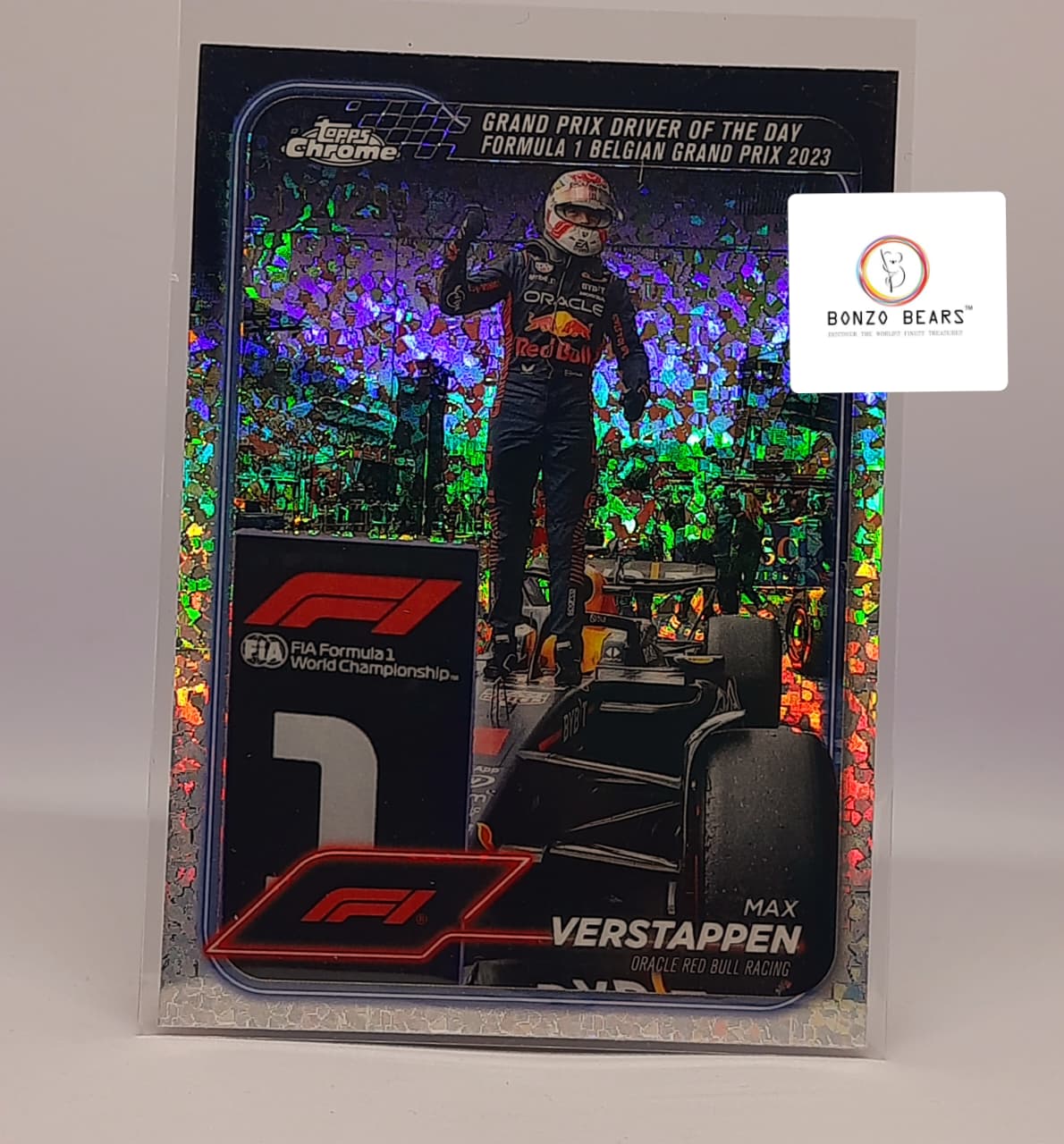 Max Verstappen (Numbere & Mini Diamond Card) - 2024 Topps Chrome Formula 1 F1 Mini Diamond 112/299 #170 Belgian Grand prix| Bonzo Bears