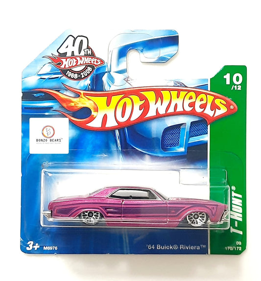 '64 Buick Riviera (Hot Pink) Treasure Hunt - Hot Wheels (European Short Card) | Bonzo Bears