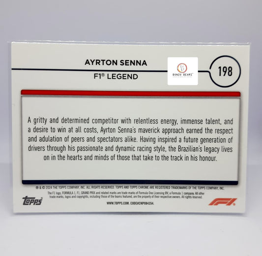 AYRTON SENNA  #198 Legends B&W Raywave Rfractor- 2024 Topps Finest Formula 1