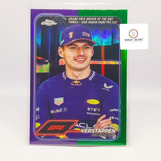 Max Verstappen Purple Green Short Print  2024 Topps Chrome Formula 1 F1  #160