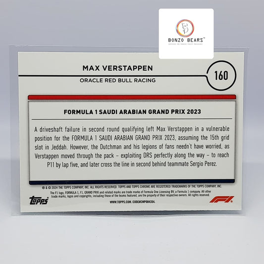 Max Verstappen Purple Green Short Print  2024 Topps Chrome Formula 1 F1  #160