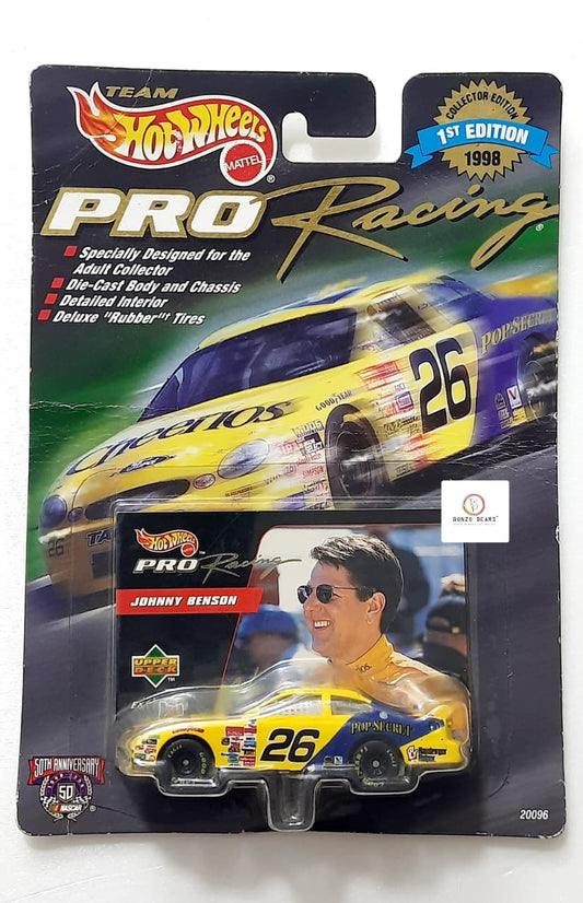 Rare 1998 Release -Hot wheels Johnny Benson #26 Cheerios Ford Hot Wheels Pro Racing Die-Cast NASCAR Cars | Bonzo Bears