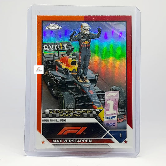 Max Verstappen Red Bull 2023 Topps Chrome F1 #161 Orange- Red Refractor ( Rare )