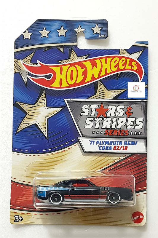 '71 Plymouth Hemi 'Cuda - Stars & Stripes - Hot Wheels 2020 Releae | Bonzo Bears