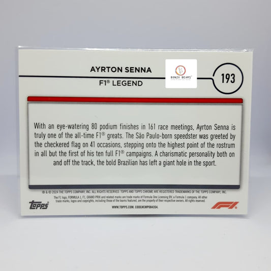 AYRTON SENNA #193 Legends B&W Raywave Refractor - 2024 Topps Finest F1