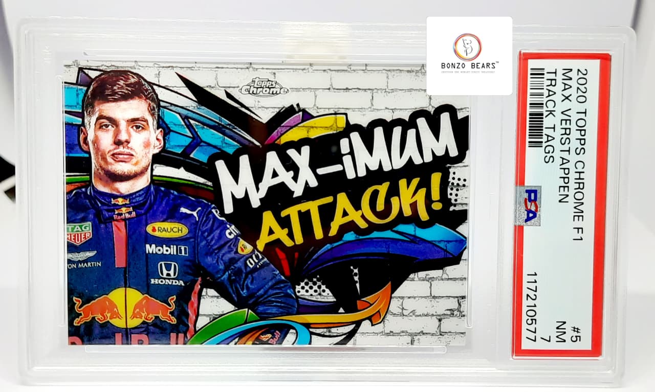 MAX VERSTAPPEN  (PSA Graded)2020 TOPPS CHROME FORMULA 1 TRACK TAGS #5 PSA 7 | Bonzo Bears