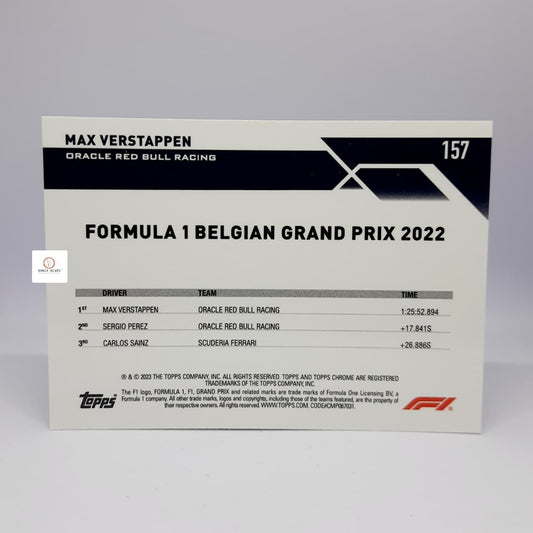 2023 Topps Chrome F1 #157 Max Verstappen -( Rolex Logo) Belgian Grand Prix - Base card