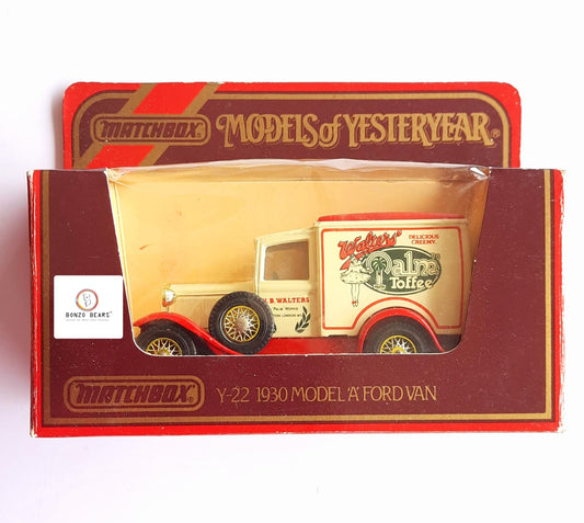 Yesteryear Y-22 1930 Model A Ford Van 1:43, "Walters' Palm Toffee" - Matchbox | Bonzo Bears