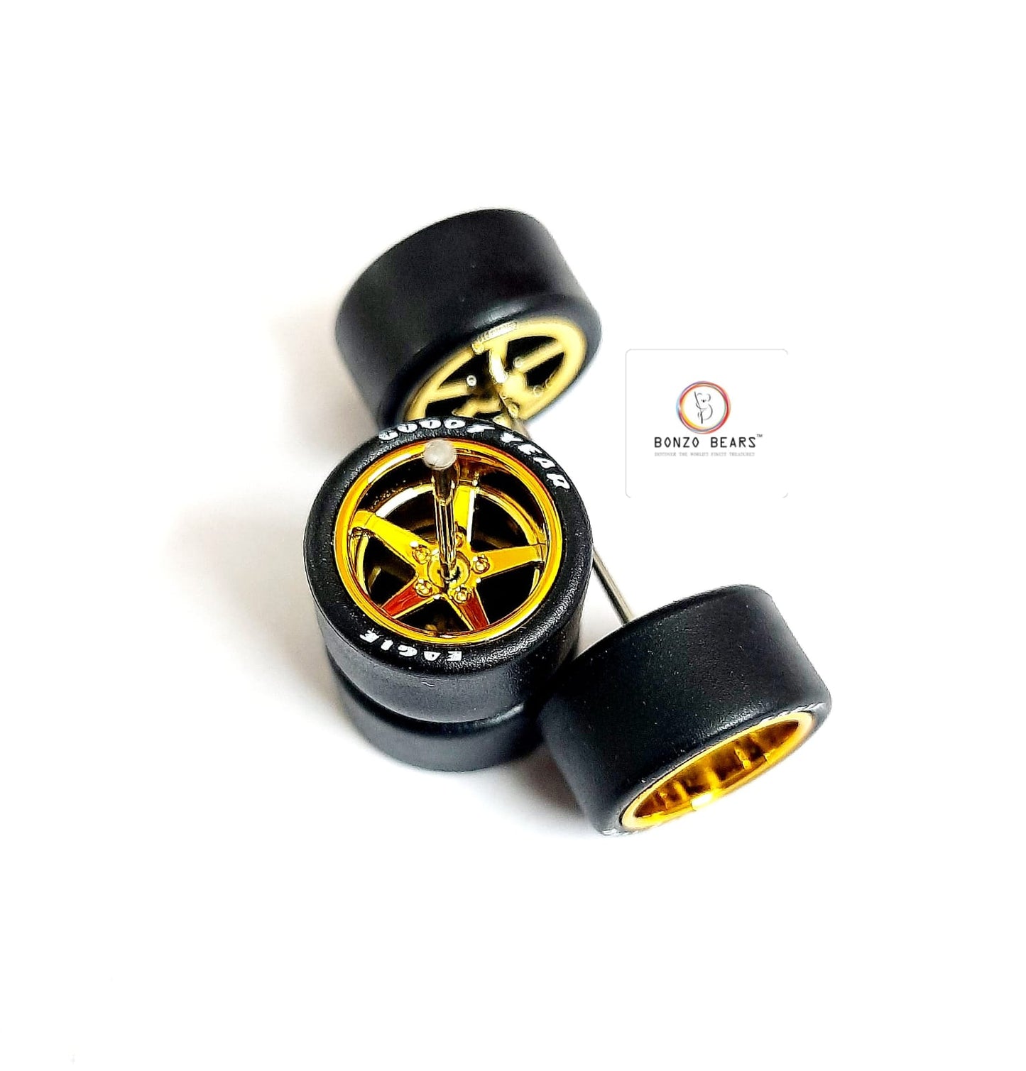 Rubber Tyre - 13mm Gold Star Rim with Goodyear Eagle - 25mm Axle, Cv4