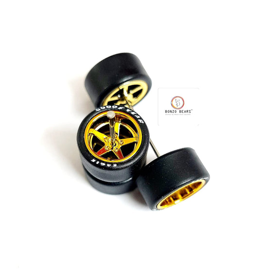 Rubber Tyre - 13mm Gold Star Rim with Goodyear Eagle - 25mm Axle, Cv4