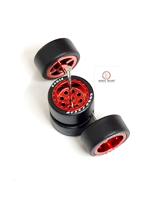 Rubber Tyre - 10mm Red Rim with Goodyear Eagle - 25mm Axle, Cv5