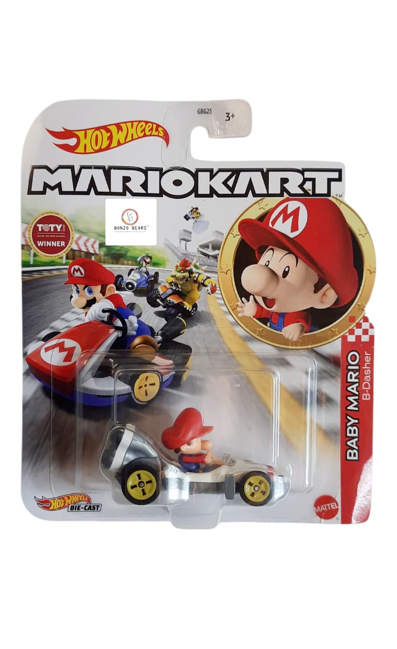 Mario Kart Baby Mario- B Dasher - Hot Wheels 2020 Rlease| Bonzo Bears