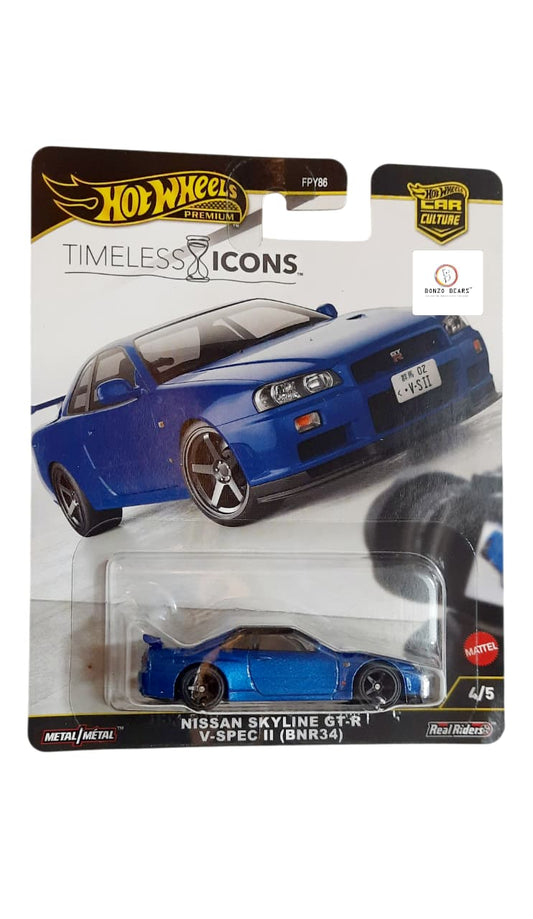 Exclusive Timeless Icons Nissan Skyline GT-R V-Spec II (BNR34) - Hot Wheels Premium | Bonzo Bears