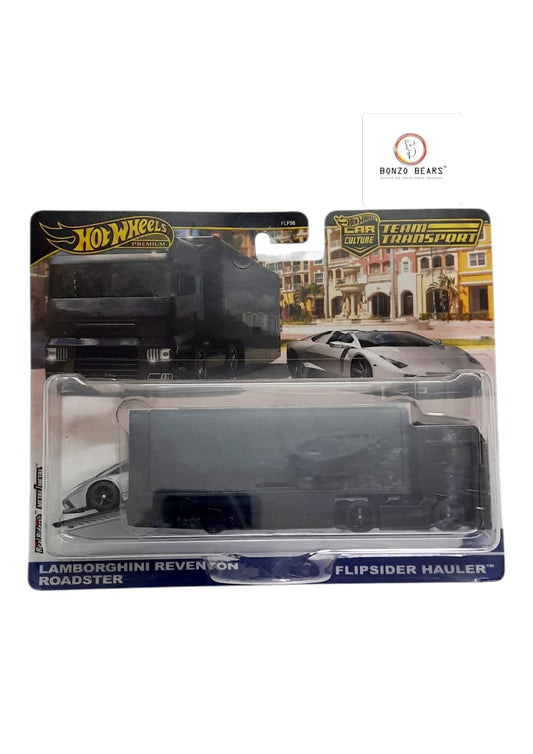 Team Transport - Lamborghini Reventon Roadster with Flipsider Hauler - Hot Wheels | Bonzo Bears