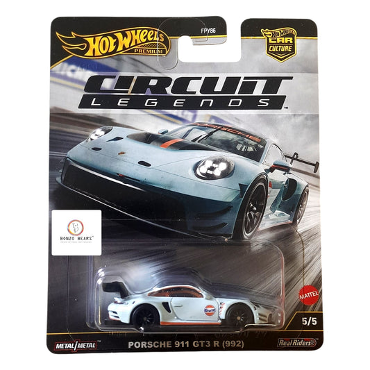 Circuit Legends Porsche 911 GT3 R (992) - Gulf - Hot Wheels Premium (import) | Bonzo Bears