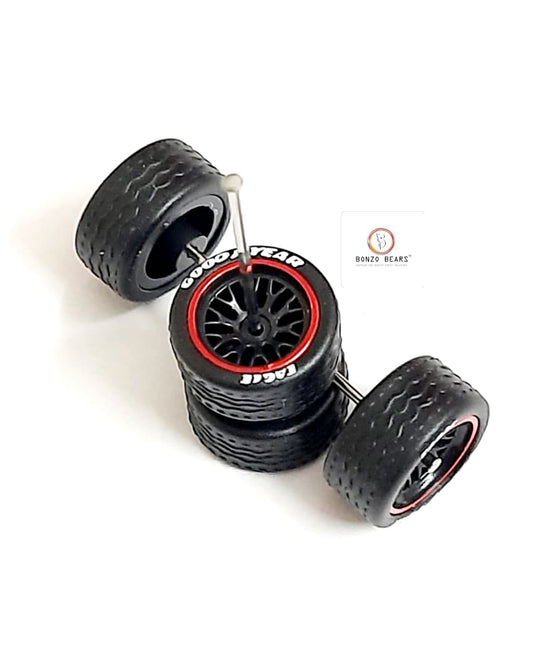 Rubber Tyre - 10mm Red Line/Black Y Spoke with Goodyear Eagle - 28mm Axle, Cv6