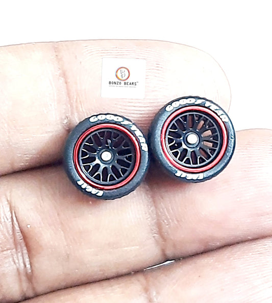Rubber Tyre - 10mm Red Line/Black Y Spoke with Goodyear Eagle - 28mm Axle, Cv6