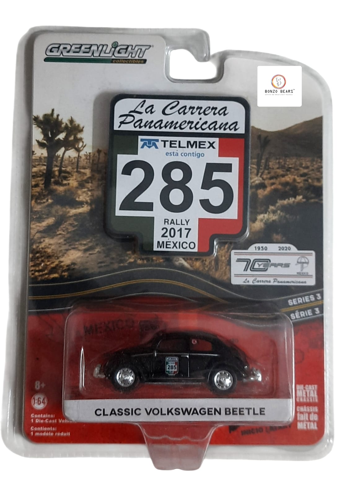 Greenlight - Classic Volkswagen Beetle (CHASE) #285 from the "La Carrera Panamericana"  | Bonzo Bears PB53