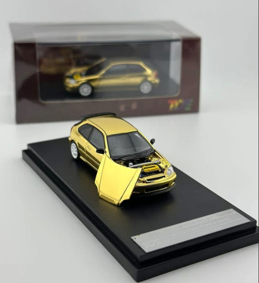 Rare Exclusive -(1/400) -MOTORHELIX 1/64 Honda Civic Type R (Ek9) GOLD CHROME | Thailand Diecast Expo 2025