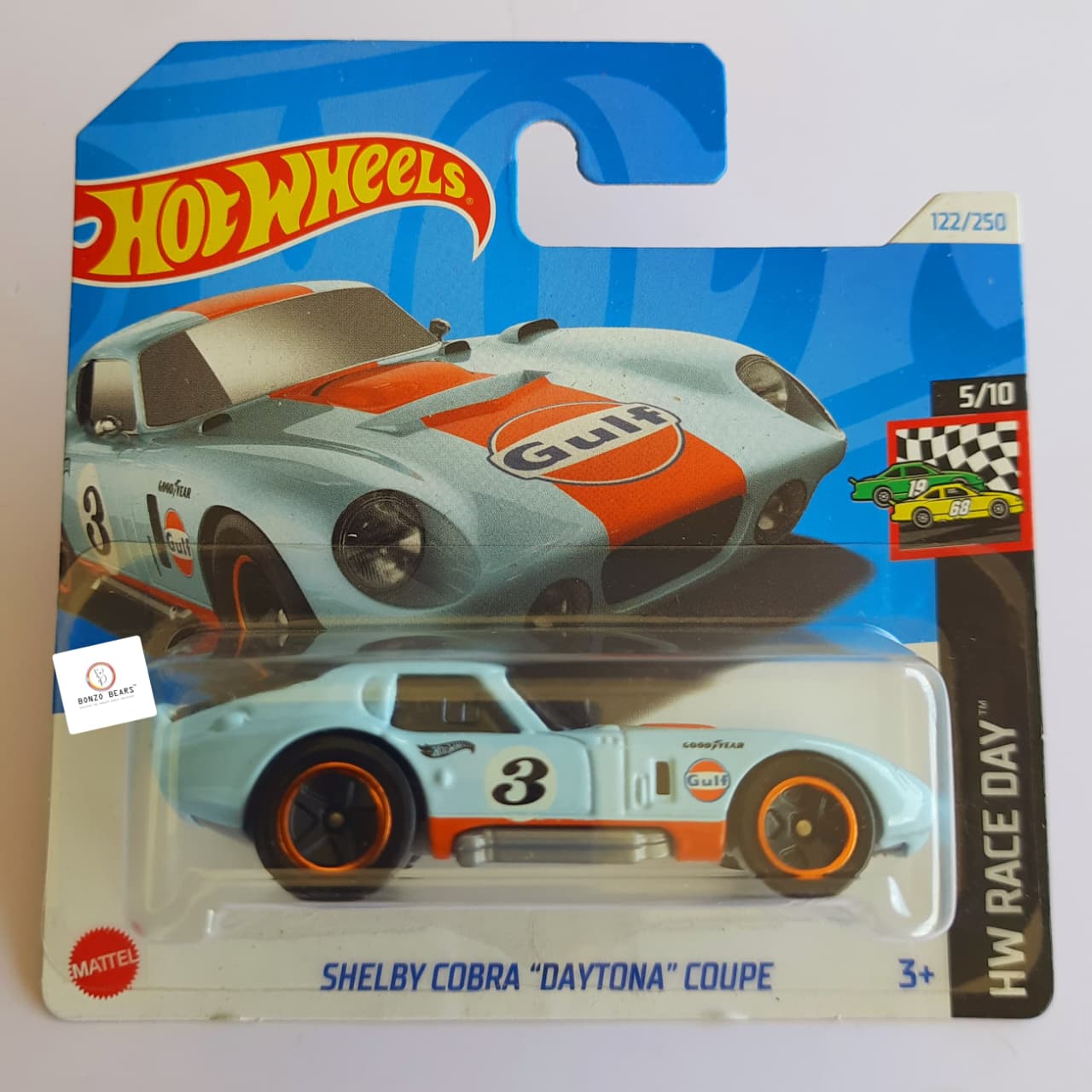 Shelby Cobra Daytona Coupe - Gulf - Hot WheelsShort Card