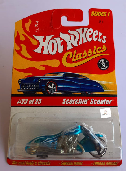Classics Scorchin' Scooter - Spectrflame Blue Collecter card  - Hot Wheels