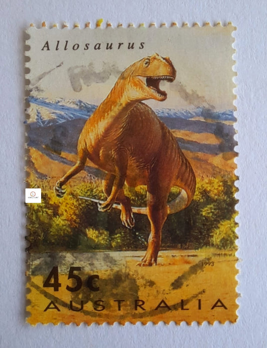 Allosaurus Dinosaur - Vintage Australian Stamp