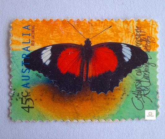Red Lacewing Butterfly - 45 C - Australia Stamp