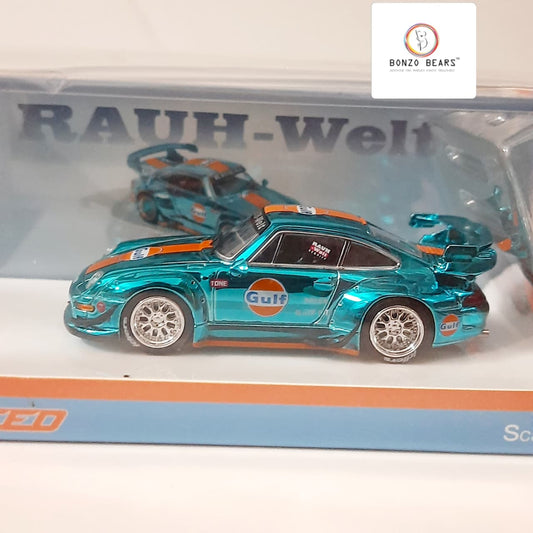Porsche RWB 993 GT Chrome Gulf  Fast & Speed ( Sealed mint Box)  | Bonzo Bears