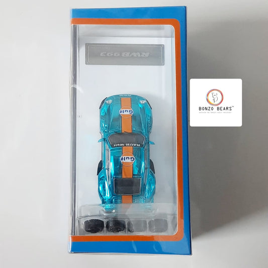 Porsche RWB 993 GT Chrome Gulf  Fast & Speed ( Sealed mint Box)  | Bonzo Bears