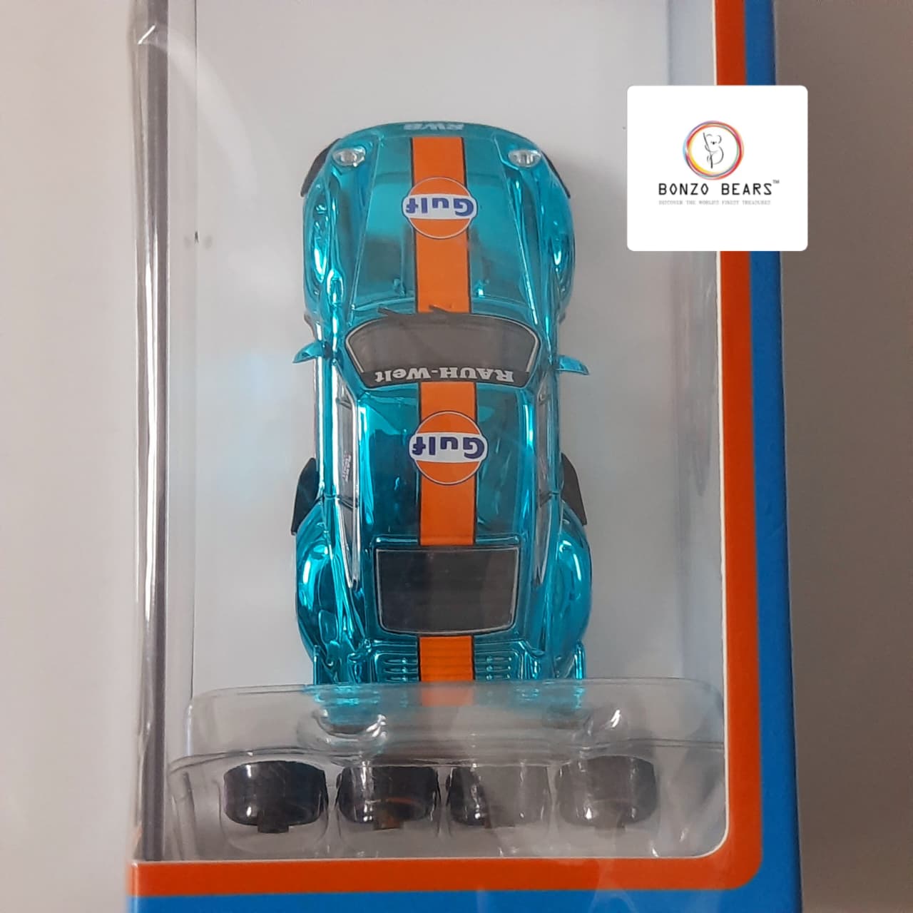 Porsche RWB 993 GT Chrome Gulf  Fast & Speed ( Sealed mint Box)  | Bonzo Bears
