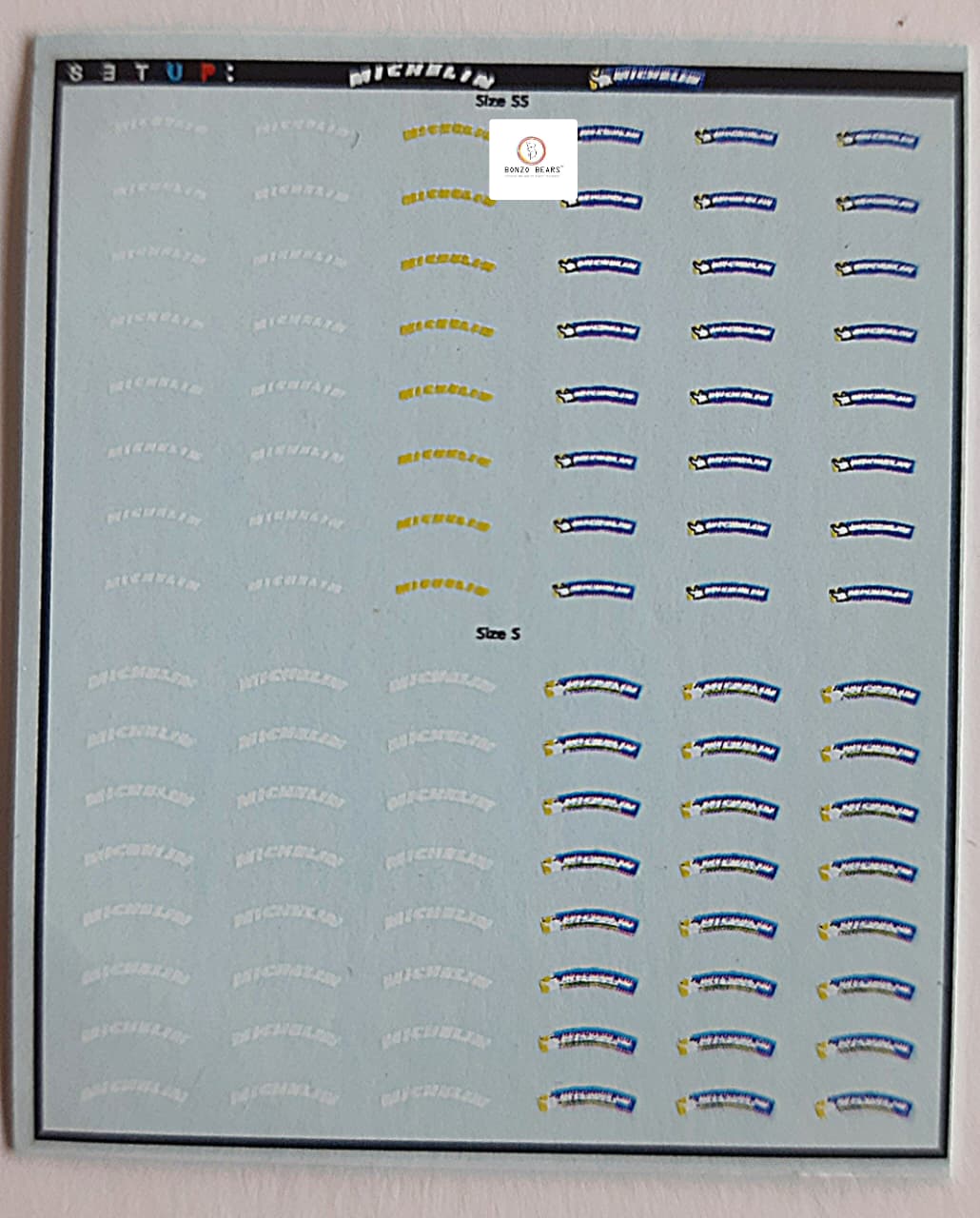 Michelin Rubber Tyre Water Slide Decal  for 1/64-- Hot wheels , Minit GT & Tomica Tyres