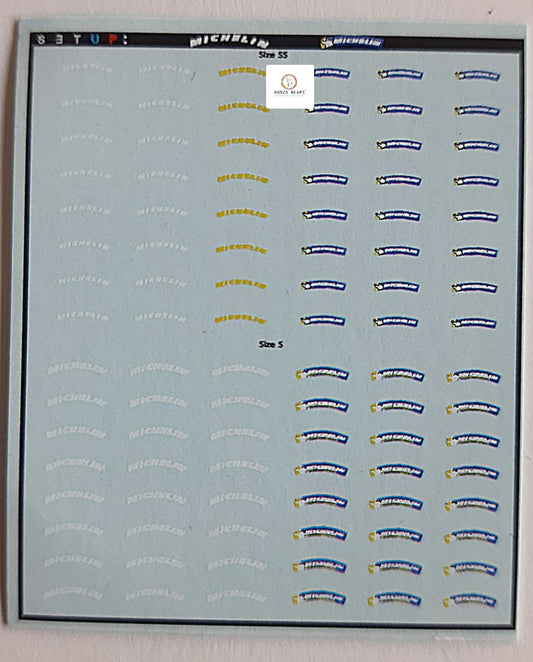 Michelin Rubber Tyre Water Slide Decal  for 1/64-- Hot wheels , Minit GT & Tomica Tyres