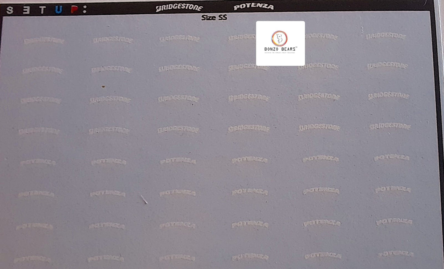 Bridgestone Rubber Tyre Water Slide Decal 1/64 cars - Hotwheels , Tomica , Minigt & Majorette