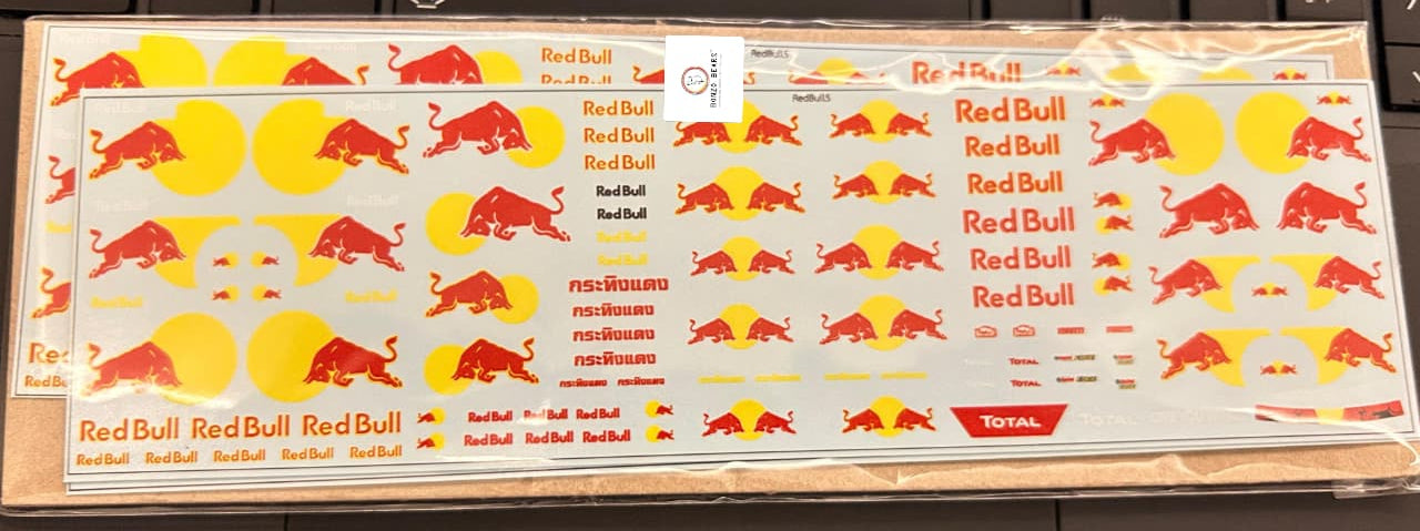 Red Bull Water Slide Decal for -  for 1/64-- Hot wheels , Minit GT & Tomica