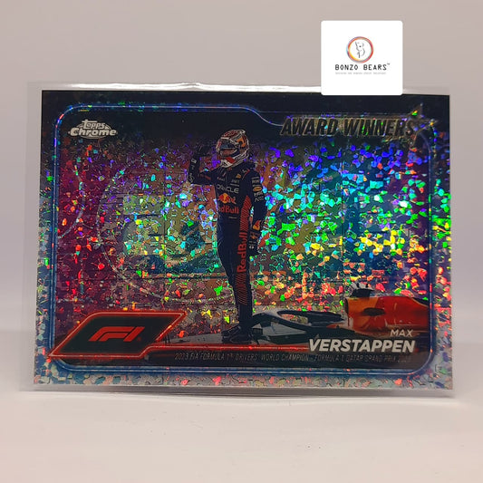 Max Verstappen(Limited Editon Numbered) - 2024 Topps Chrome F1  Award Winners Mini Diamond 224/299 - No #183 QATAR GRAND PRIX 2023| Bonzo Bears