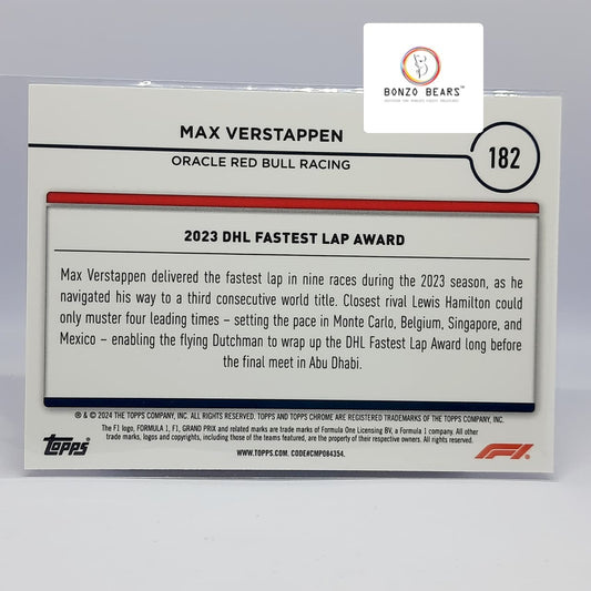 Max Verstappen (Numbered ) - 2024 Topps Chrome F1  Award Winners Fuchsia Lava 028/225 #182| Bonzo Bears