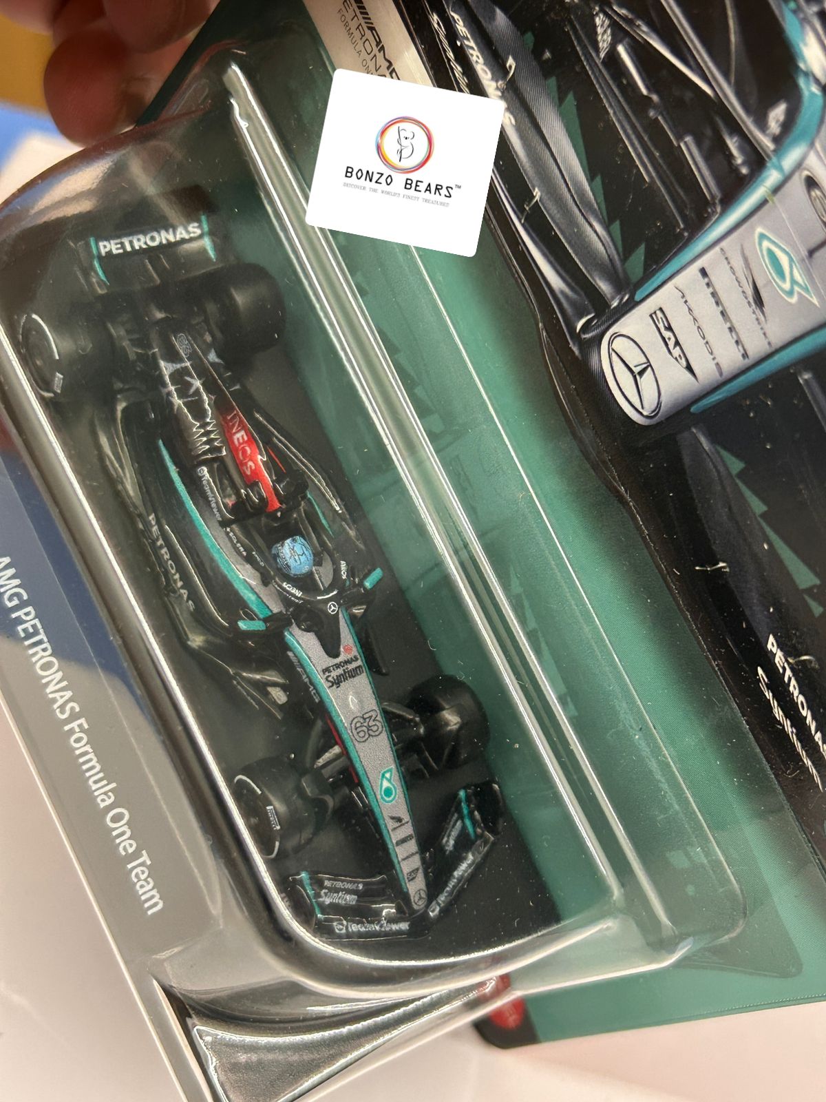 #63 (George William Russell) Mercedes-AMG Petronas Formula One Team2024 Hot Wheels Premium Formula 1| Bonzo Bears