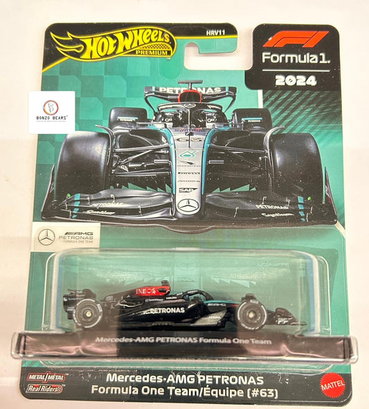 #63 (George William Russell) Mercedes-AMG Petronas Formula One Team2024 Hot Wheels Premium Formula 1| Bonzo Bears