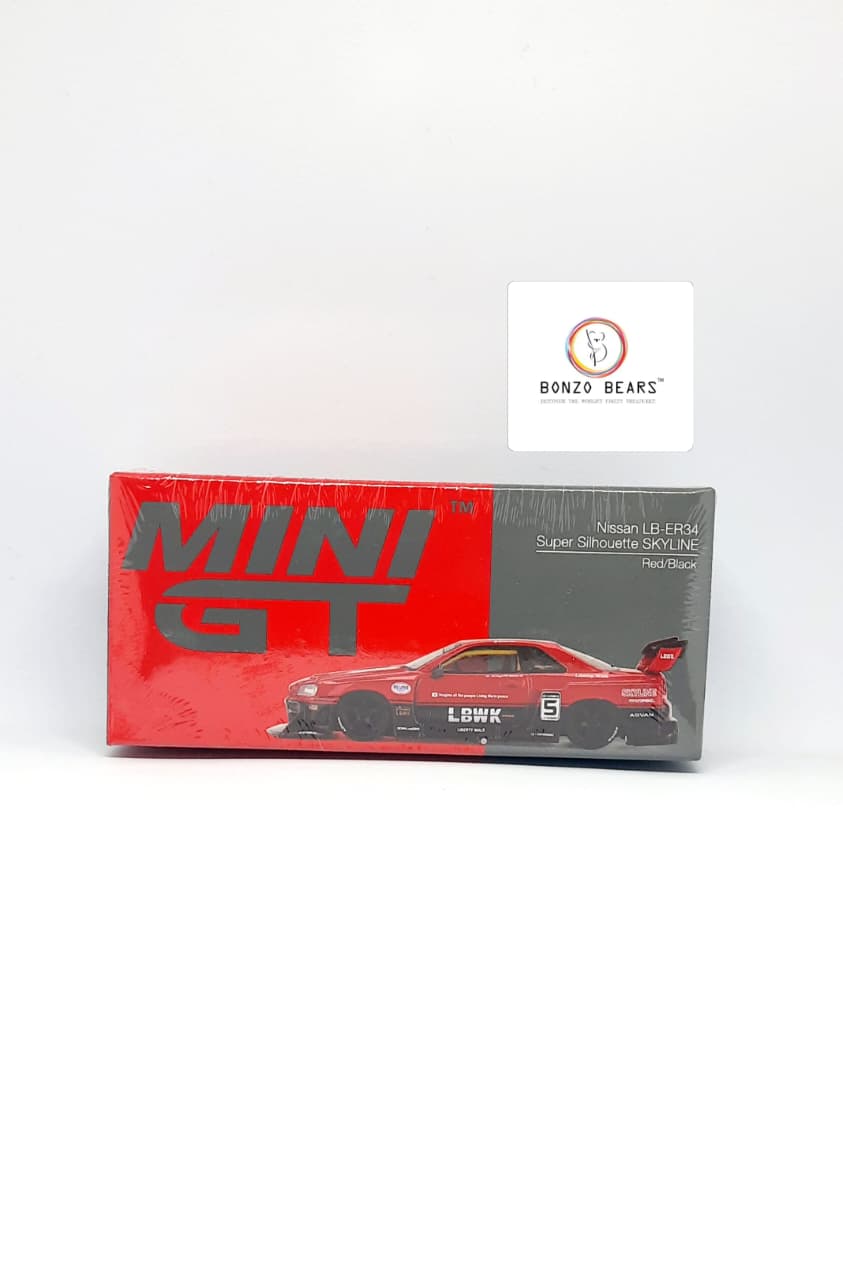 Mini GT - Nissan LB-ER34 Super Silhouette Skyline Red/Black | Bonzo Bears