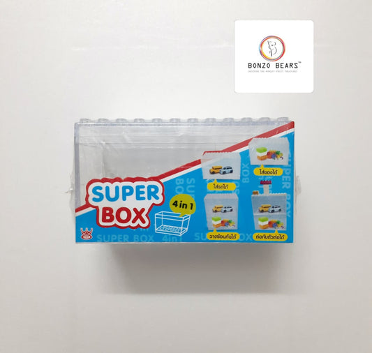 Lego Model Stackable Clear Display Box 1:64 Cars - Super Box (Pack of 1) (Car not included)