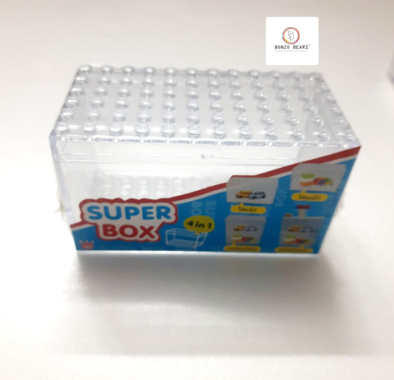 Lego Model Stackable Clear Display Box 1:64 Cars - Super Box (Pack of 1) (Car not included)